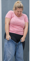 mulher vestido calça jeans